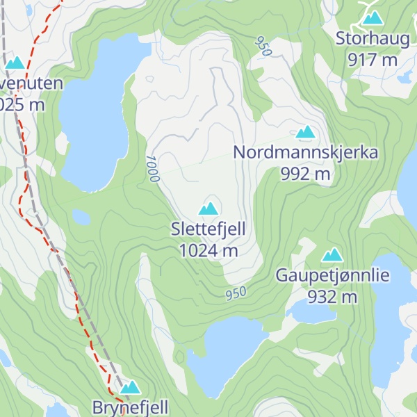 Map of Slettefjell