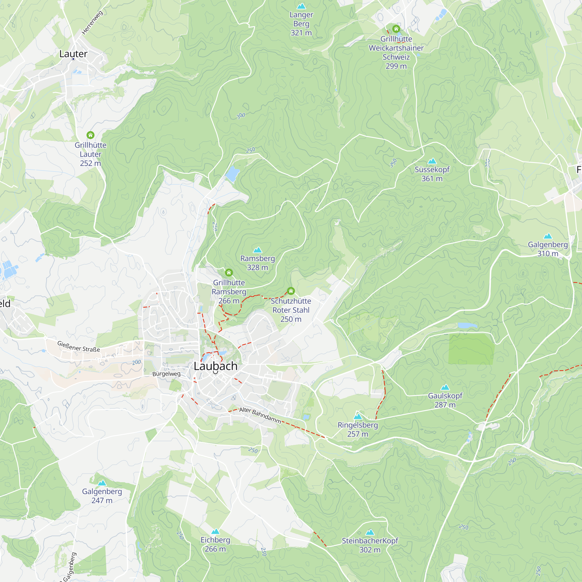Schutzhütte Roter Stahl map