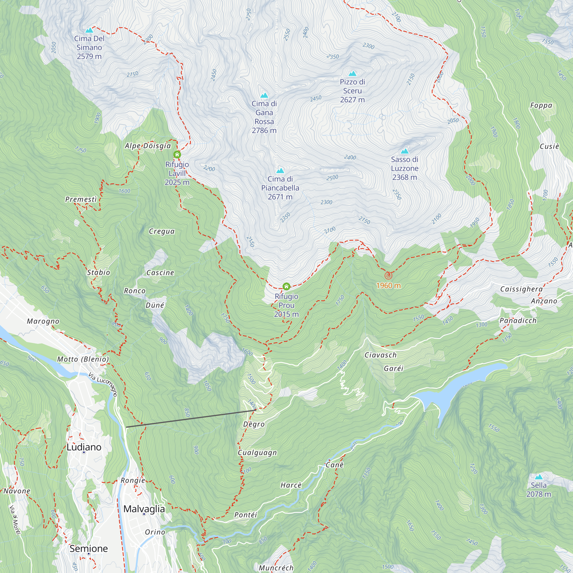 Rifugio Prou map
