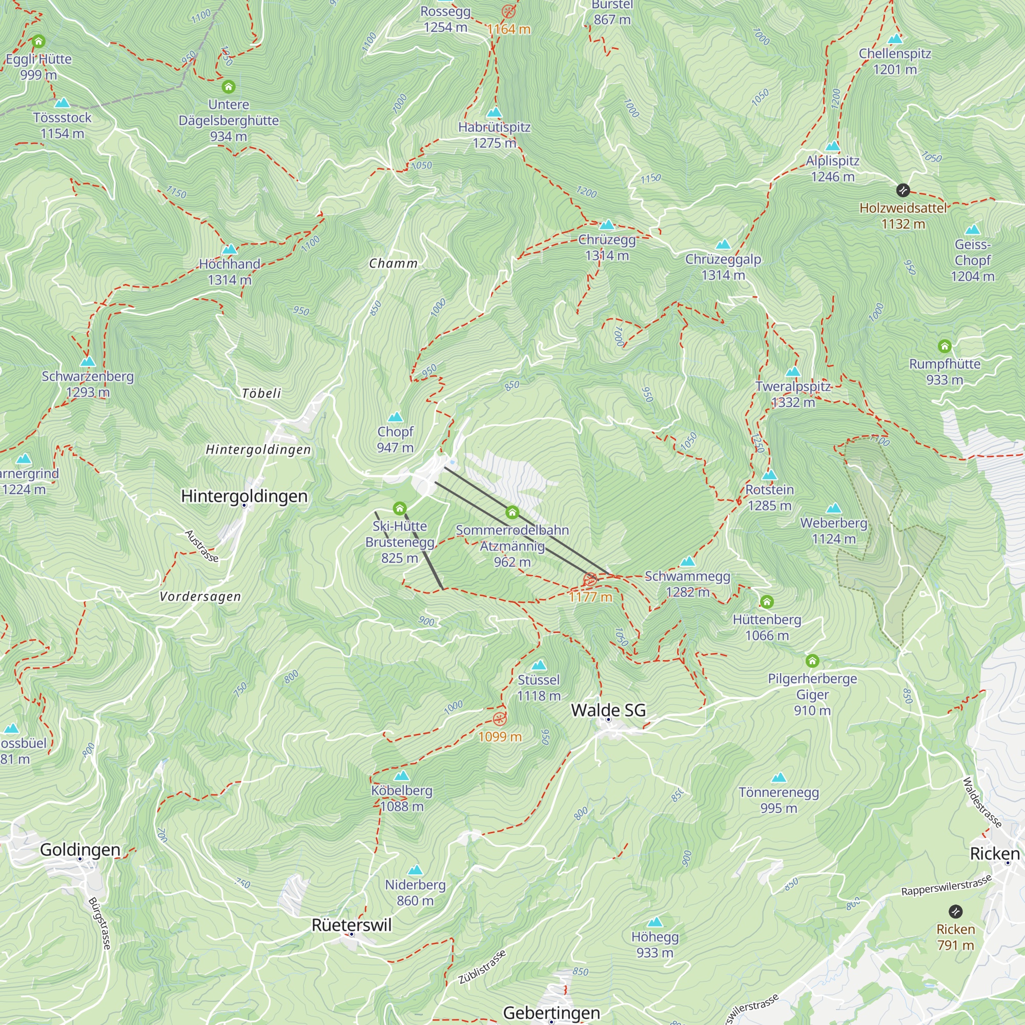 Sommerrodelbahn Atzmännig map