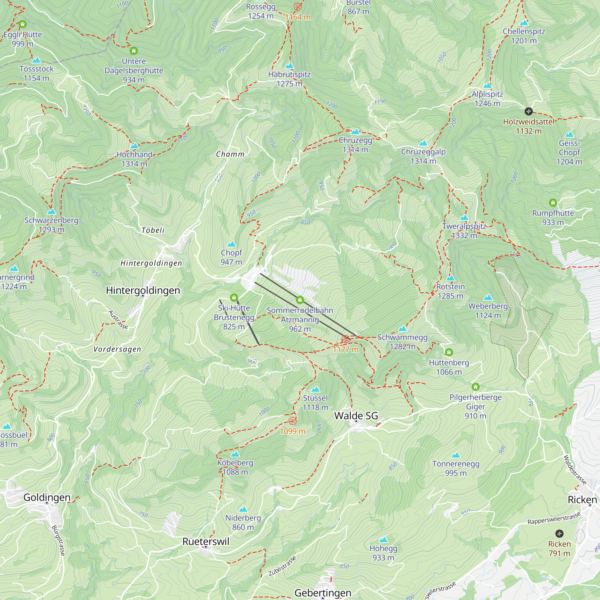 Sommerrodelbahn Atzmännig map