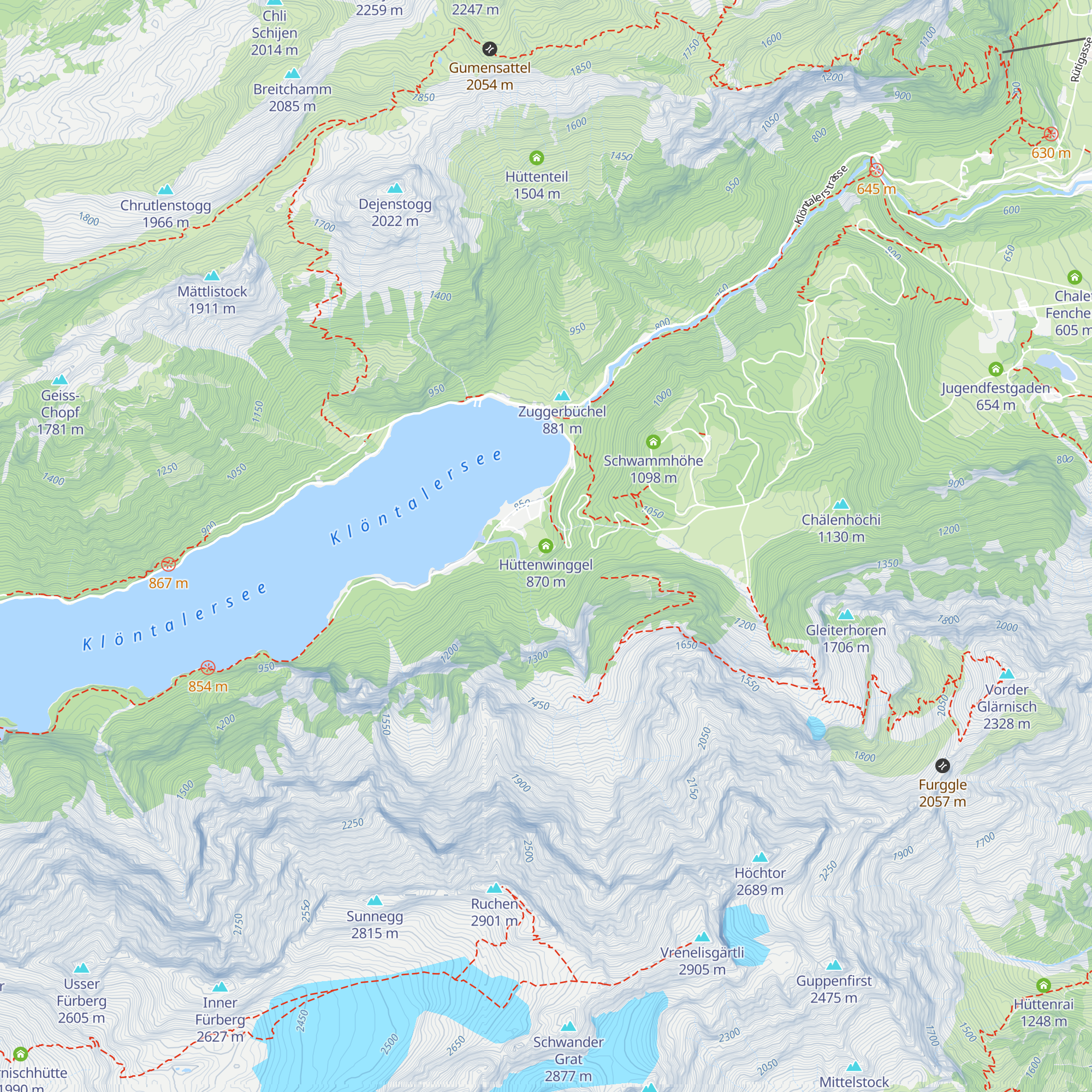 Hüttenwinggel map