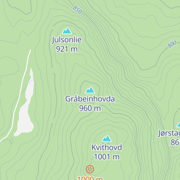Map of Gråbeinhovda