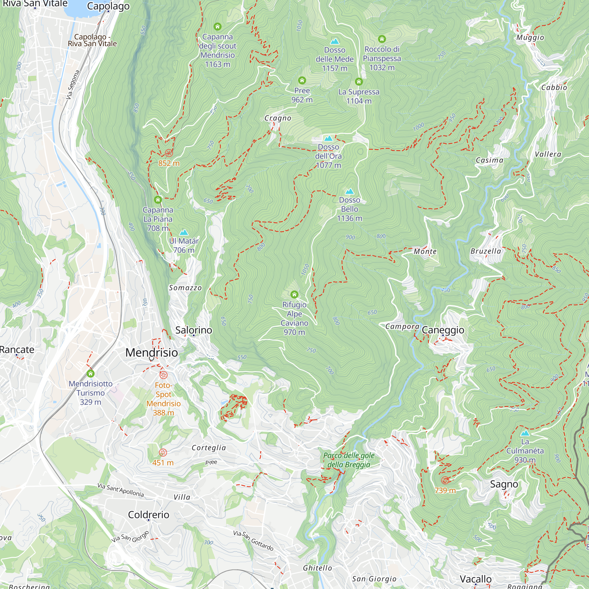 Rifugio Alpe Caviano map
