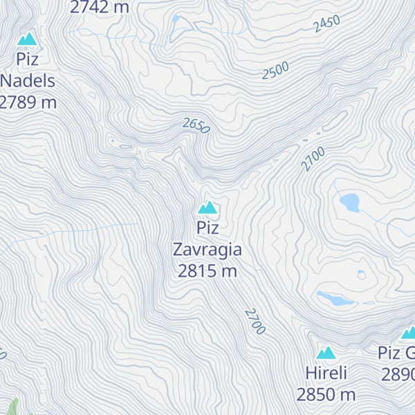 Map of Piz Zavragia