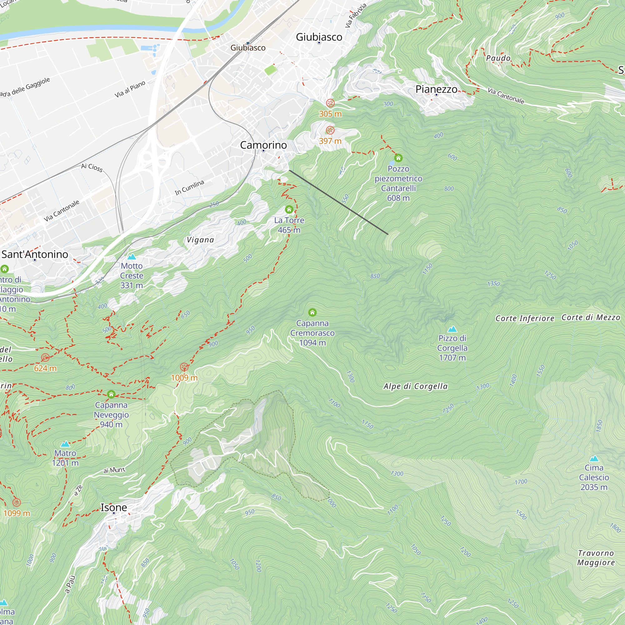 Capanna Cremorasco map