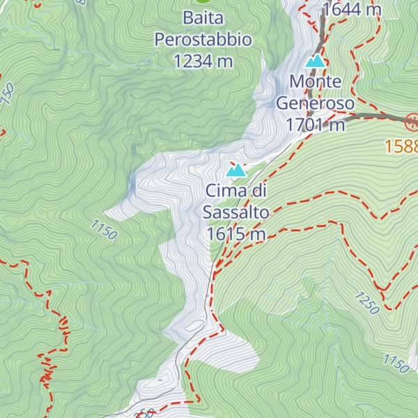 Map of Motto di Cima
