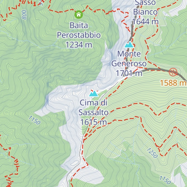 Map of Cima di Sassalto