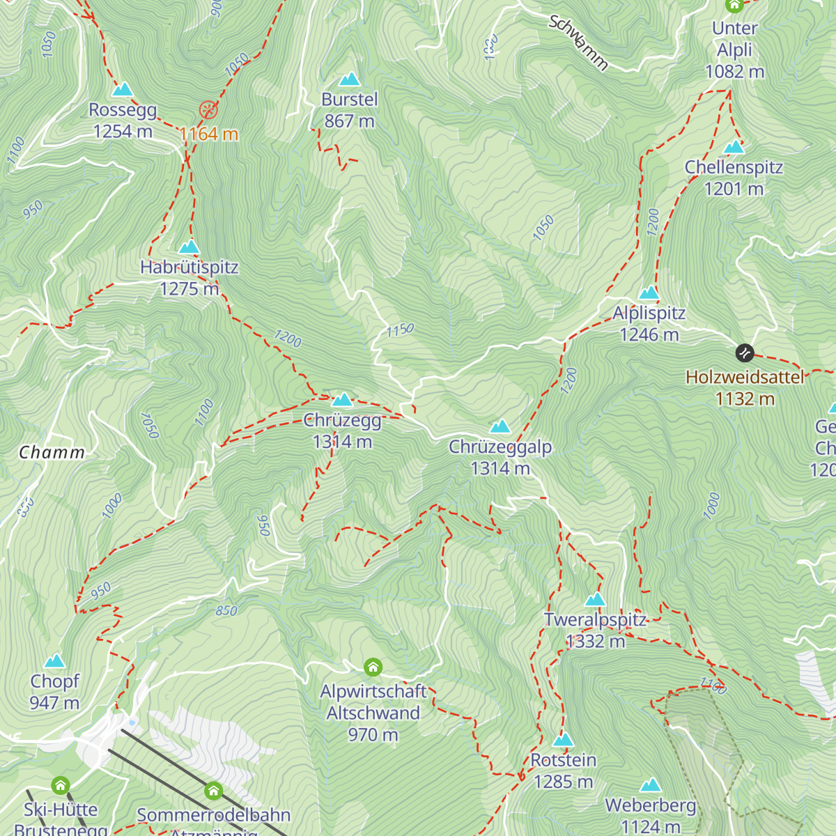 Berggasthaus Chrüzegg map