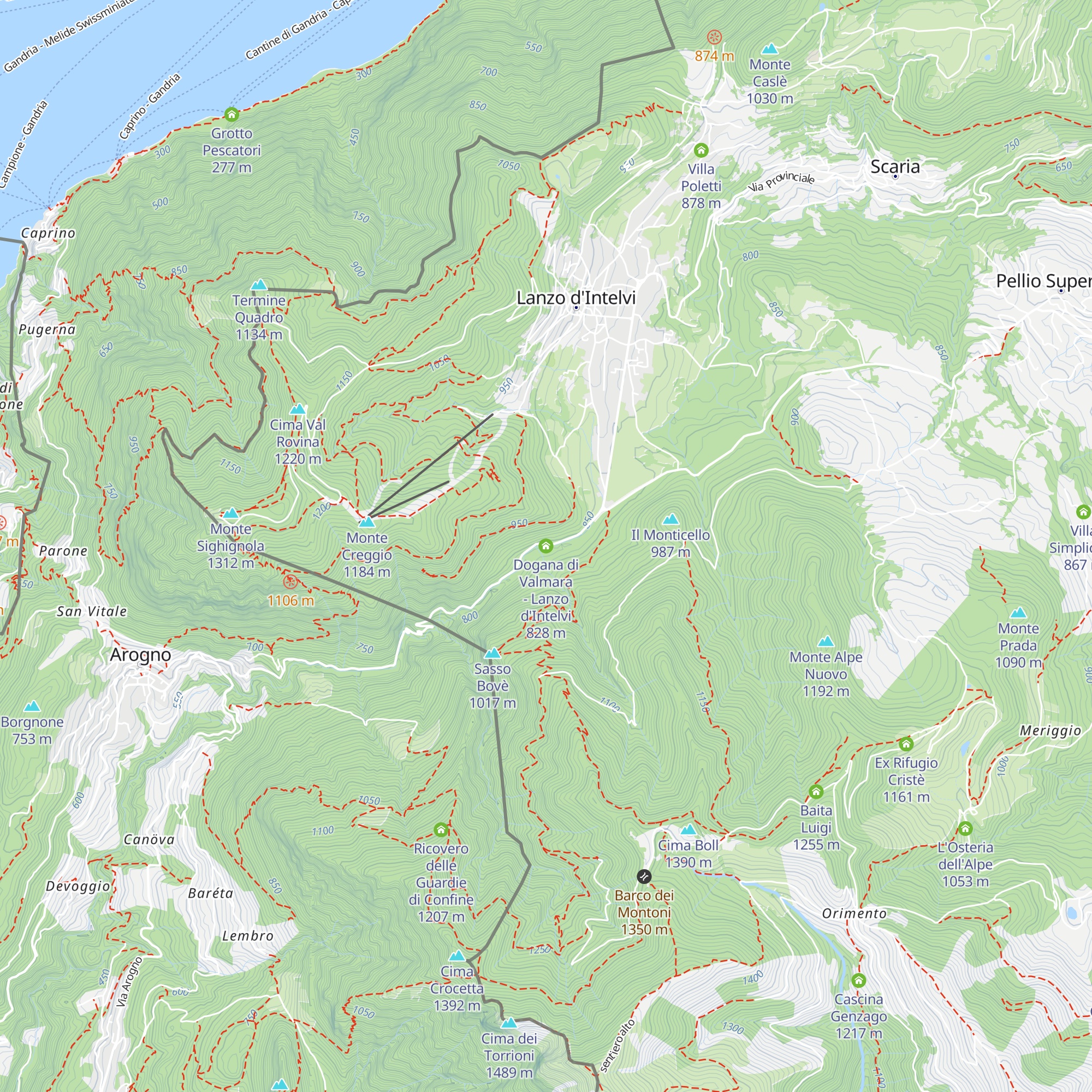 Dogana di Valmara - Lanzo d'Intelvi map
