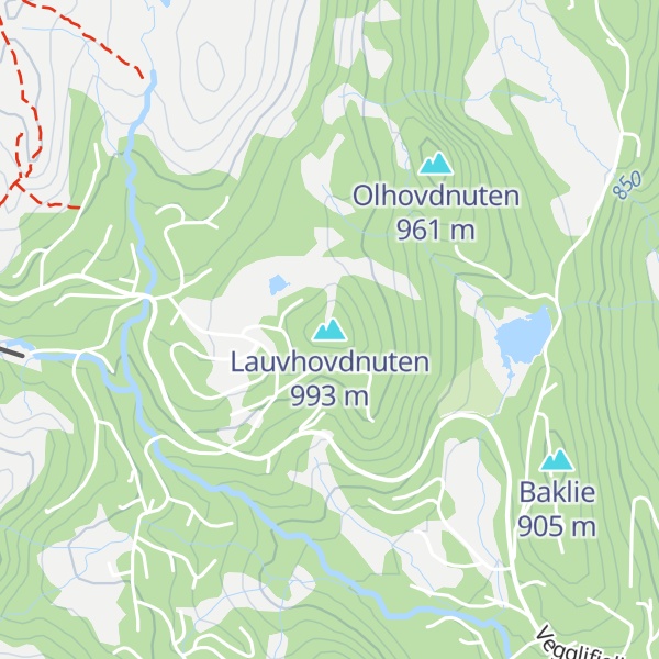 Map of Lauvhovdnuten