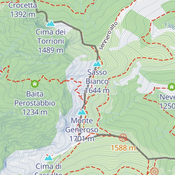 Map of Monte Baraghetto