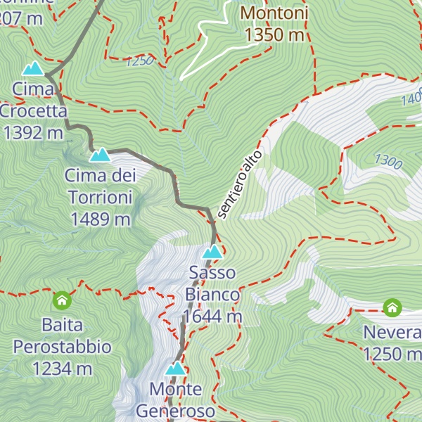 Map of Cima della Piancaccia