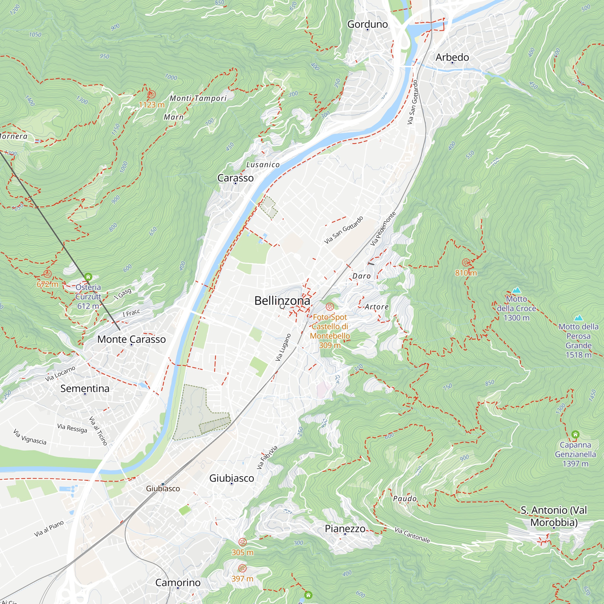 Bellinzona Tourist Information map