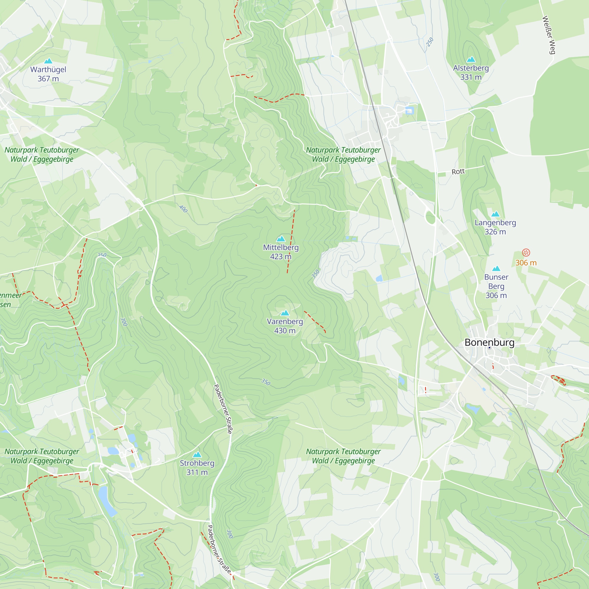Bonenburg-Hütte map