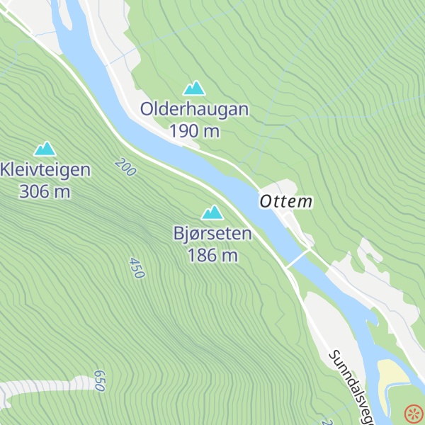 Map of Bjørseten
