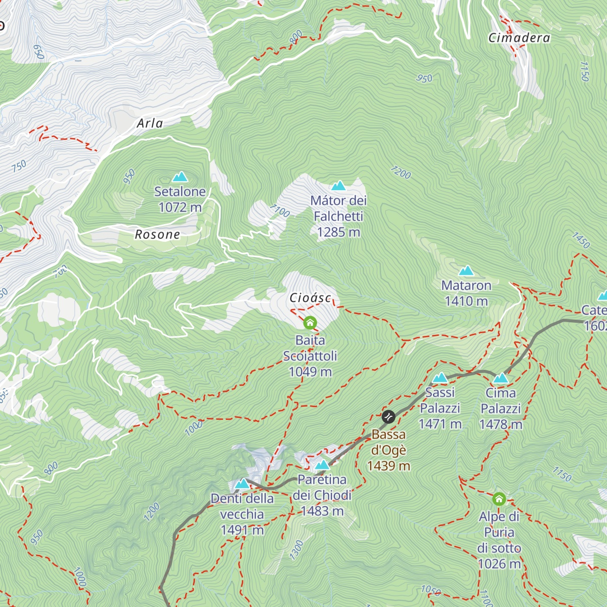 Baita del Luca map