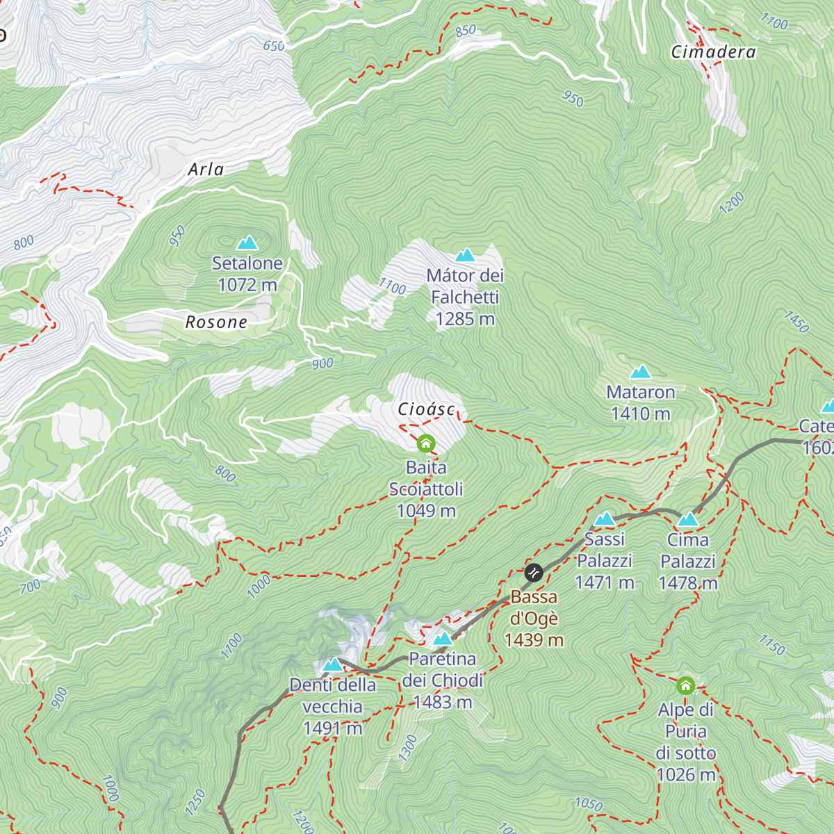Baita del Luca map