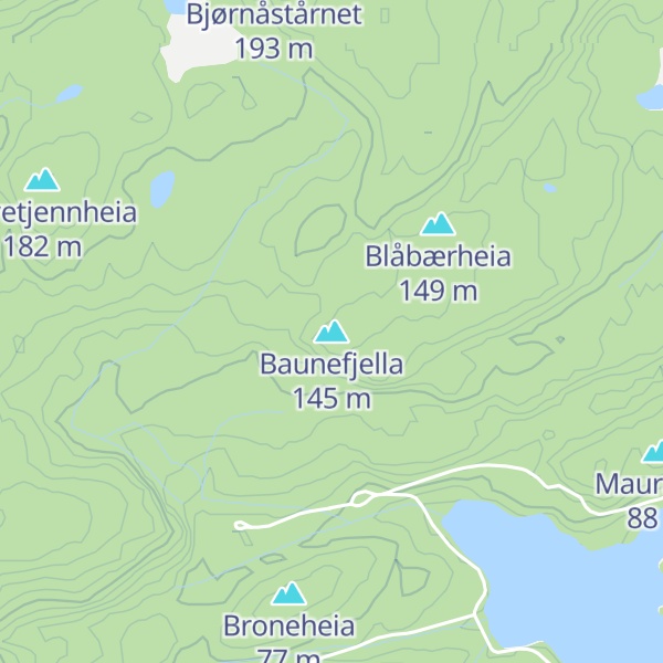 Map of Baunefjella