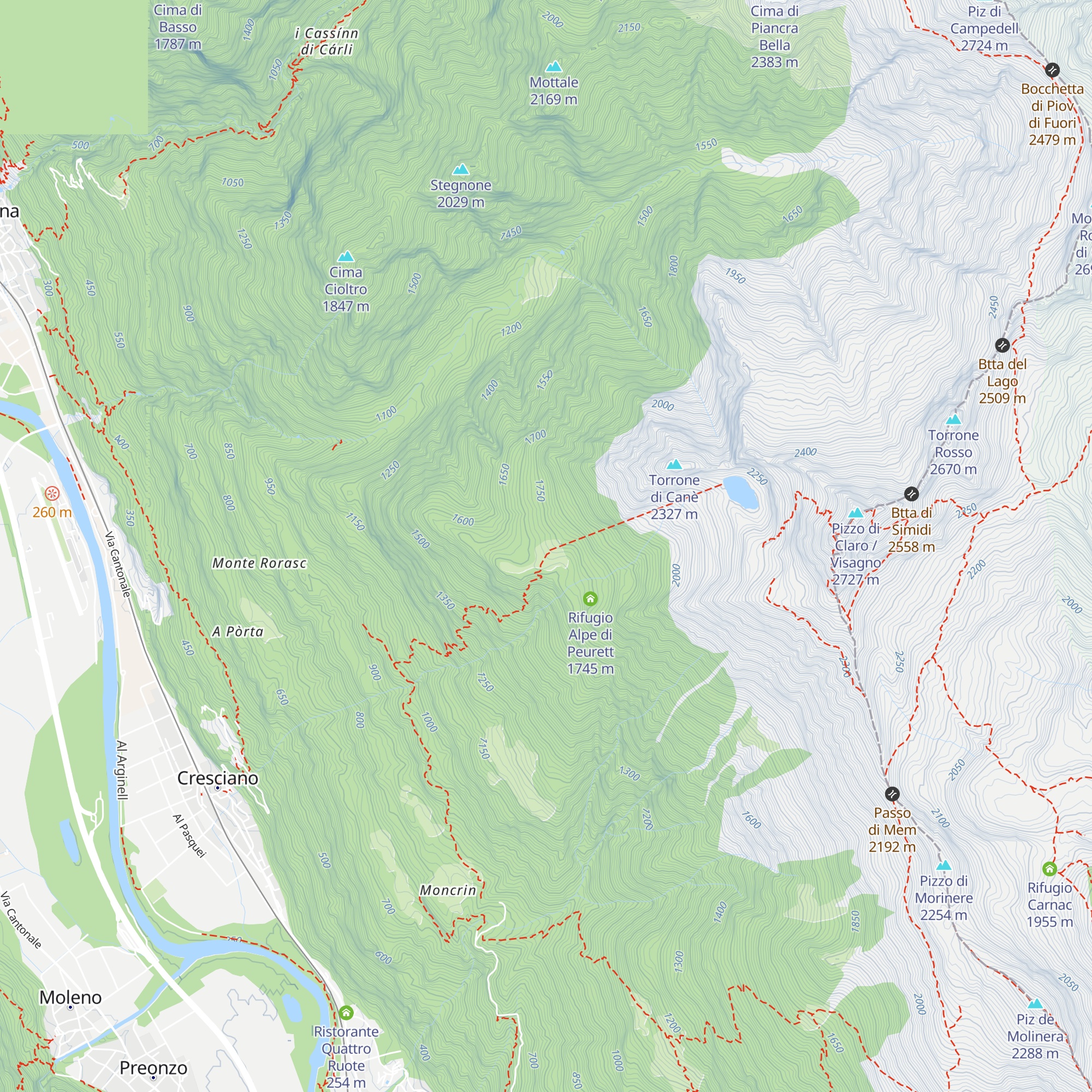 Rifugio Pèu map