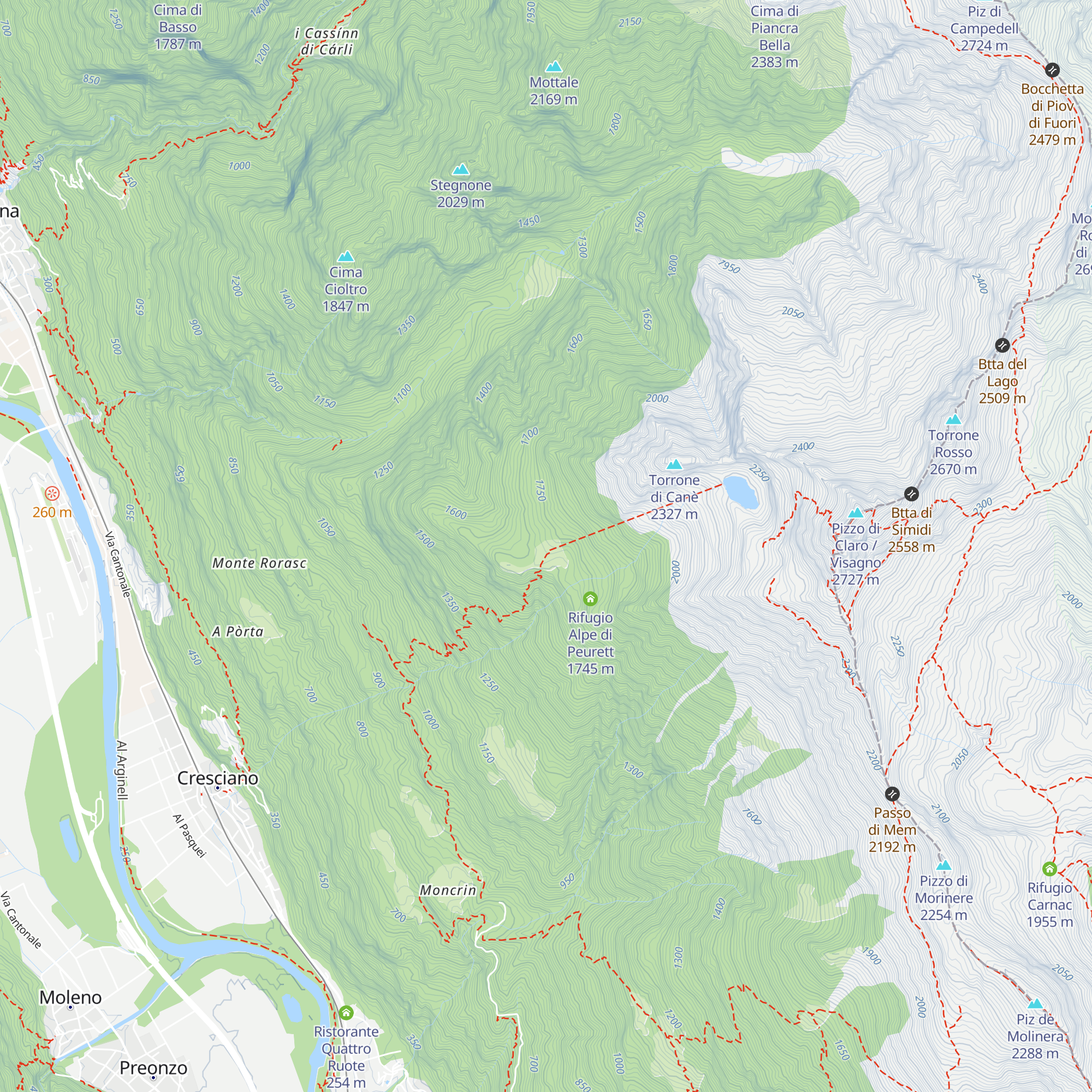 Rifugio Pèu map