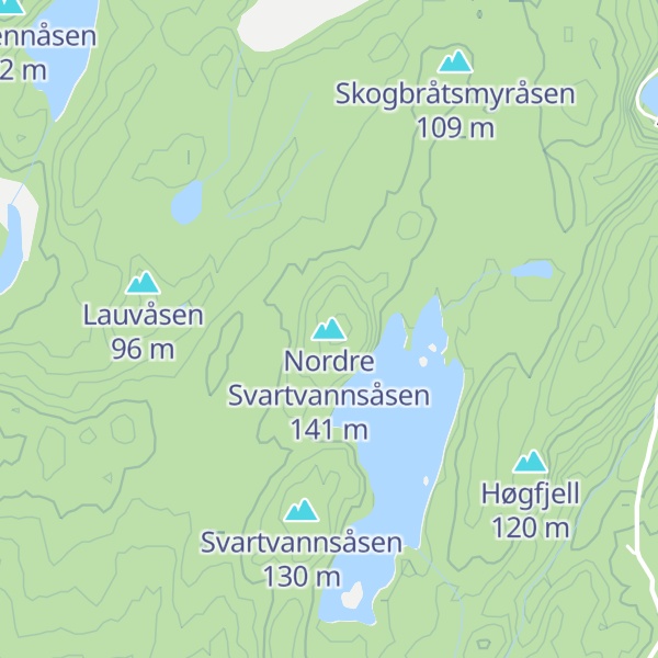 Map of Nordre Svartvannsåsen