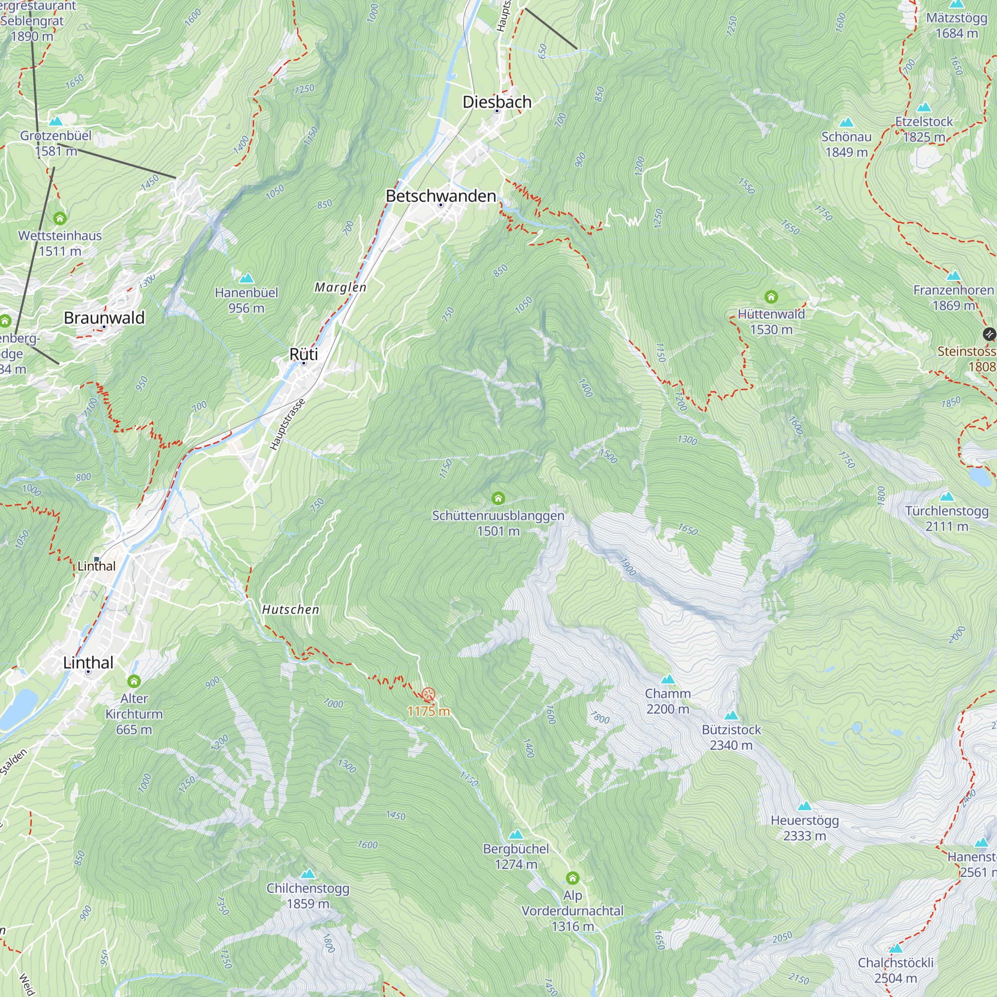 Schüttenruusblanggen map