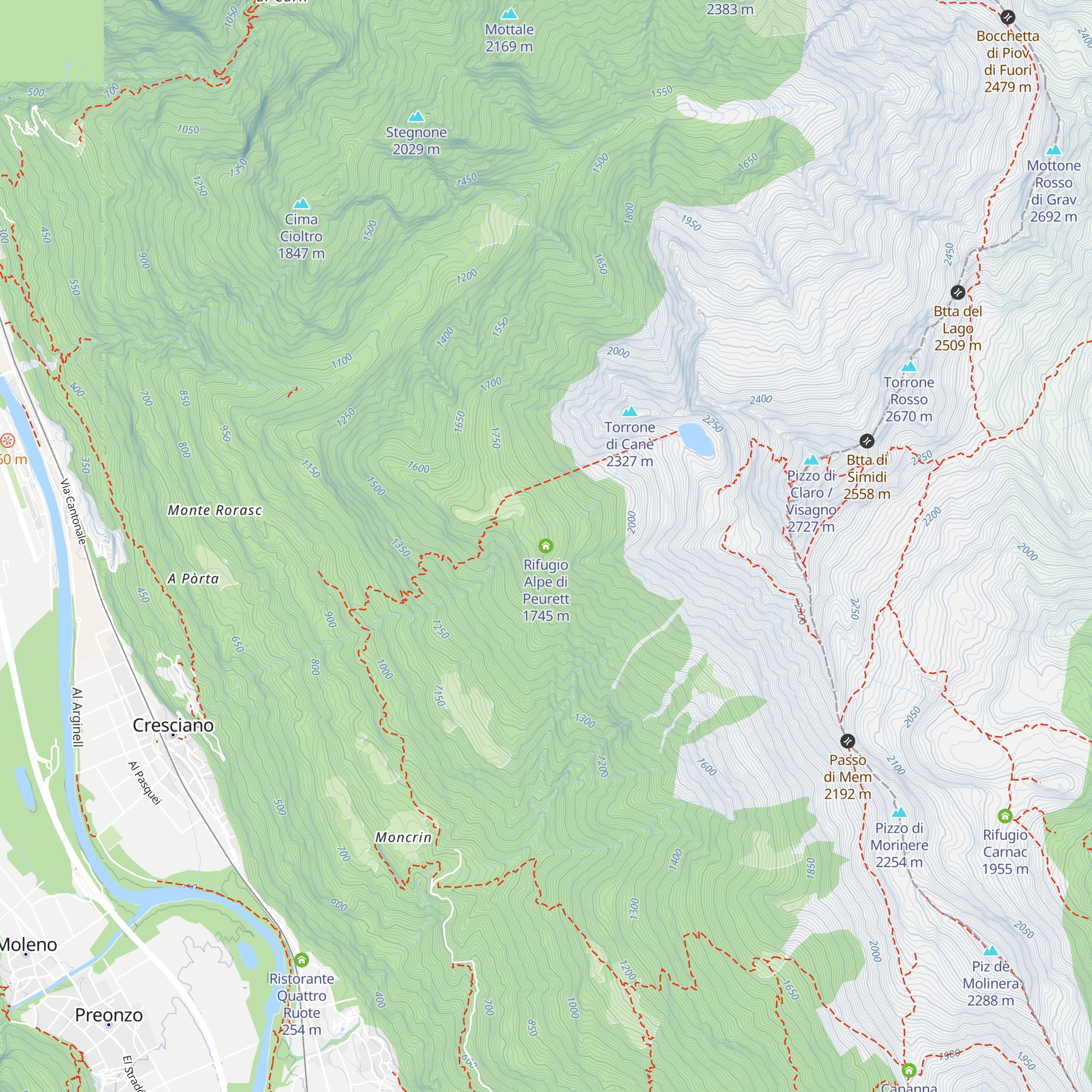 Rifugio Alpe di Peurett map