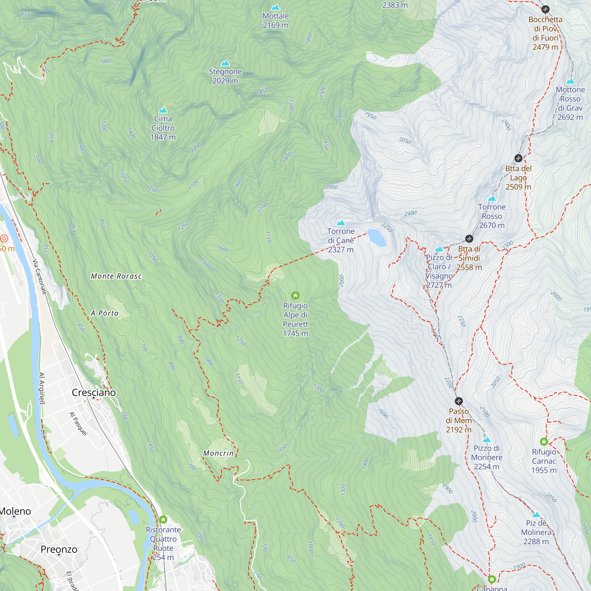 Rifugio Alpe di Peurett map