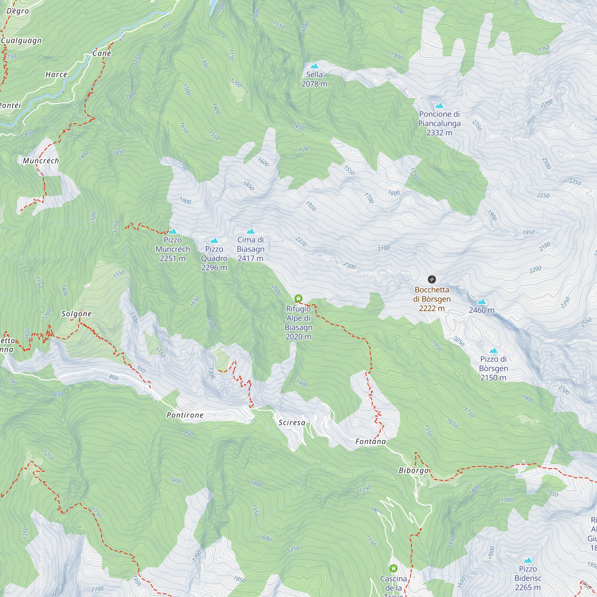 Rifugio Alpe di Biasagn map