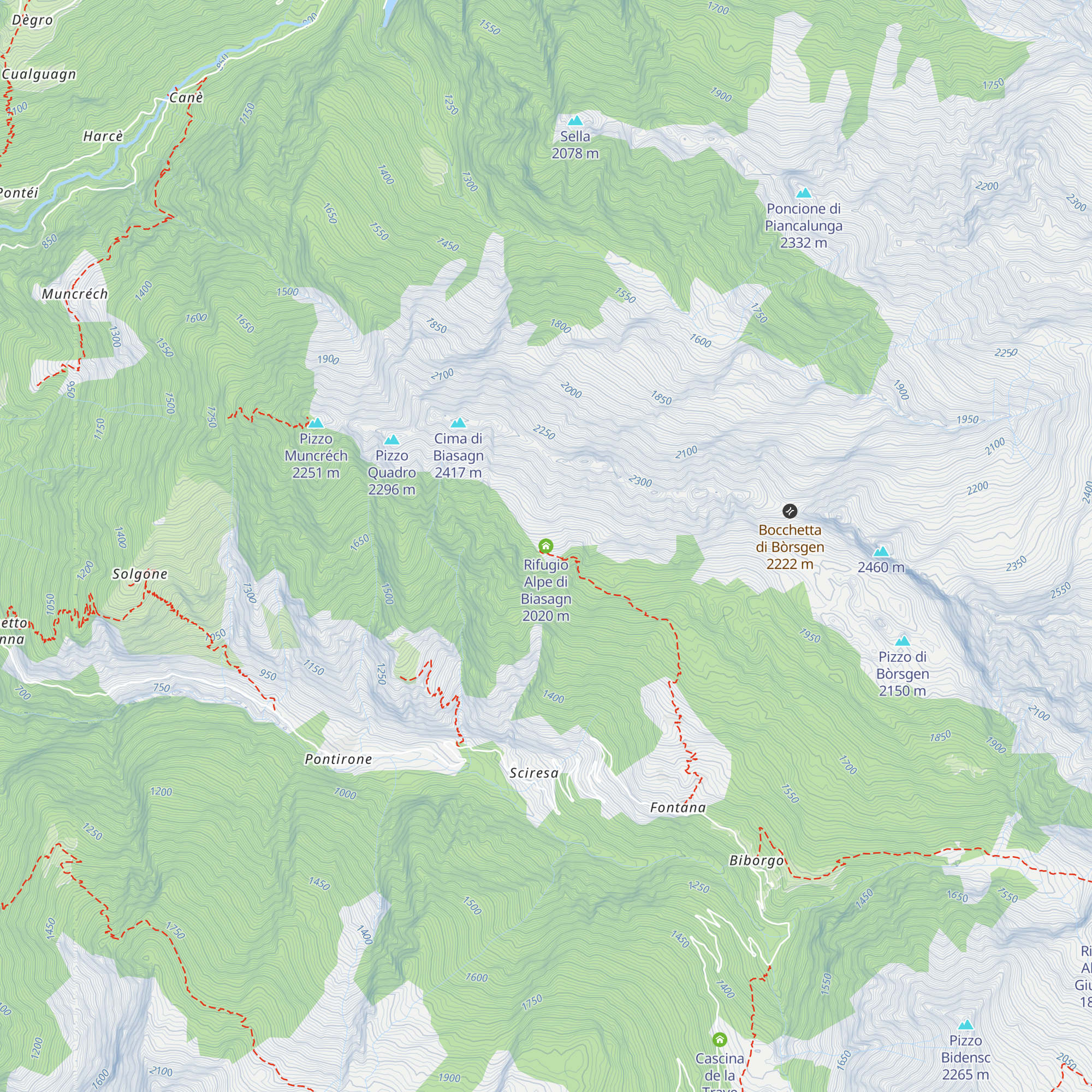 Rifugio Alpe di Biasagn map
