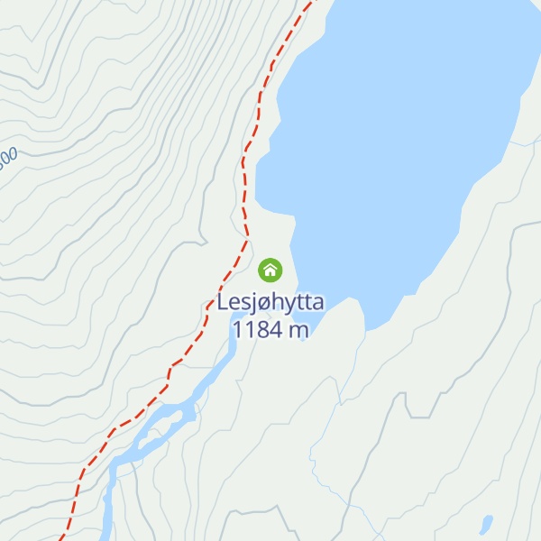 Map of Lesjøhytta