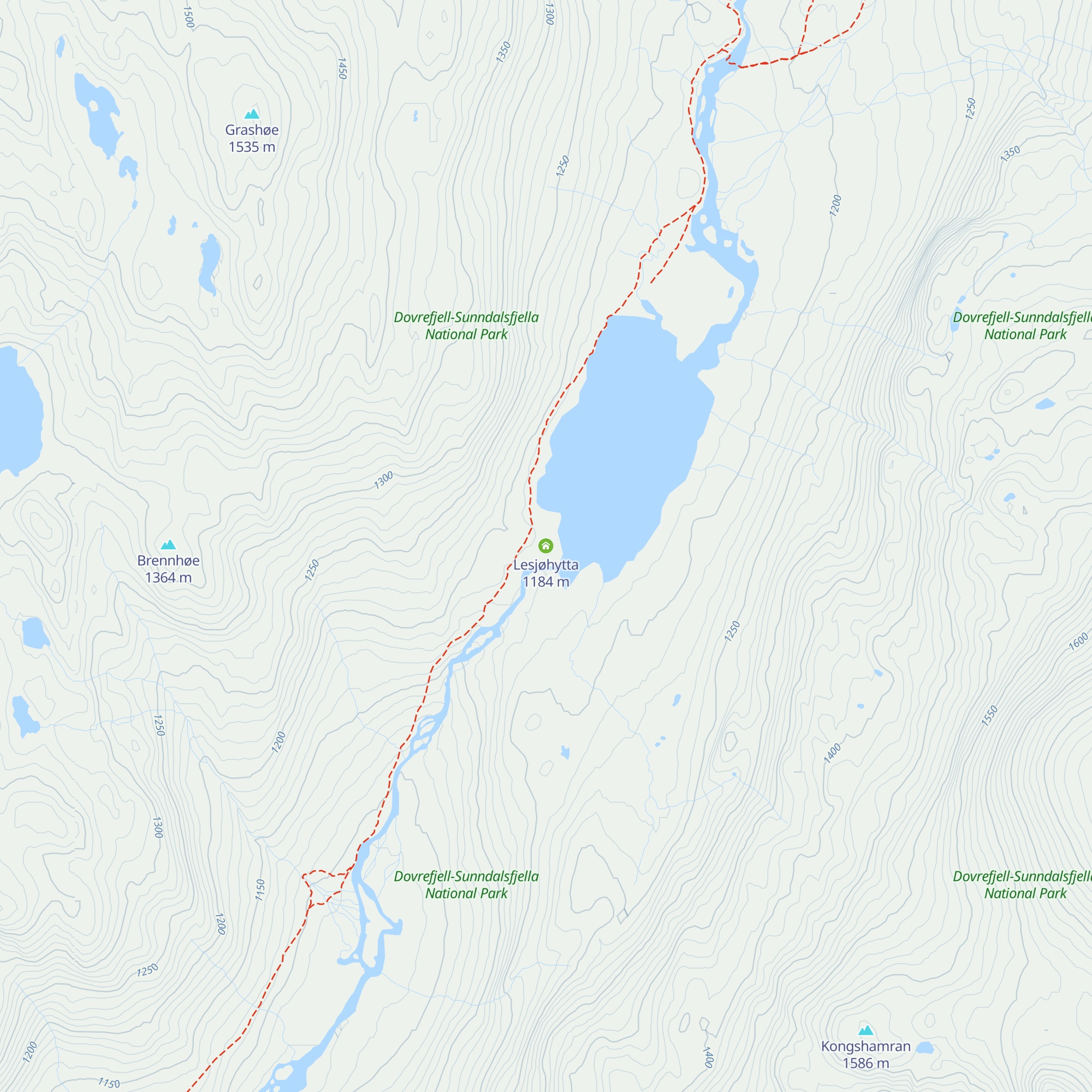 Lesjøhytta map