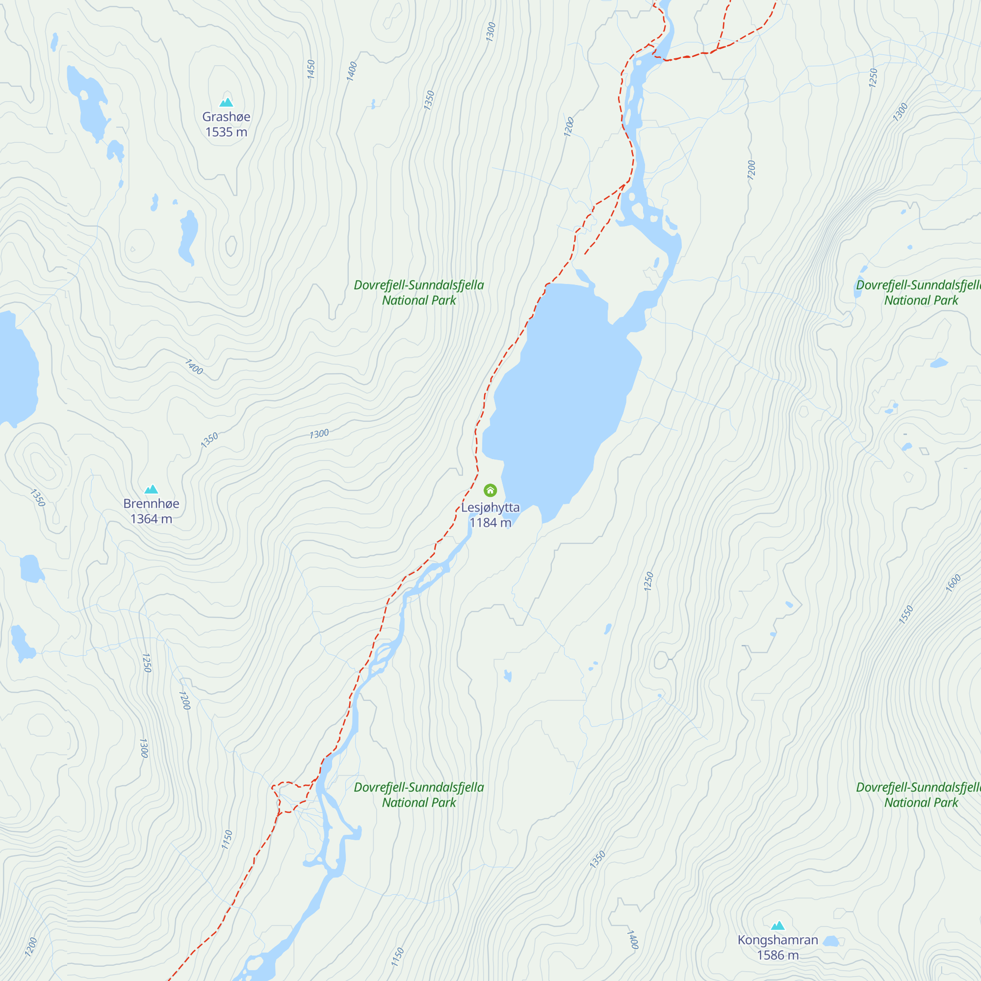 Lesjøhytta map