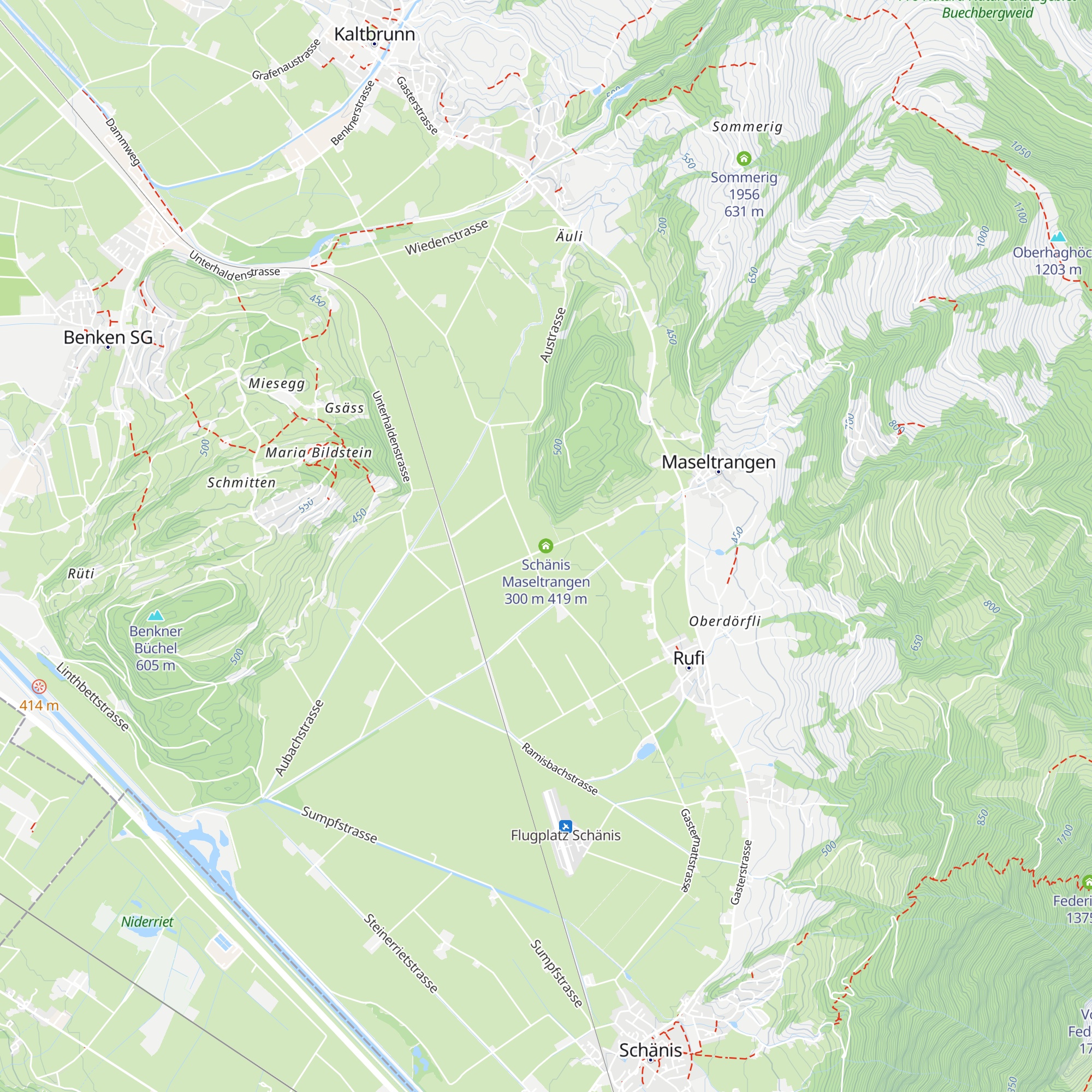 Schänis Maseltrangen 300 m map