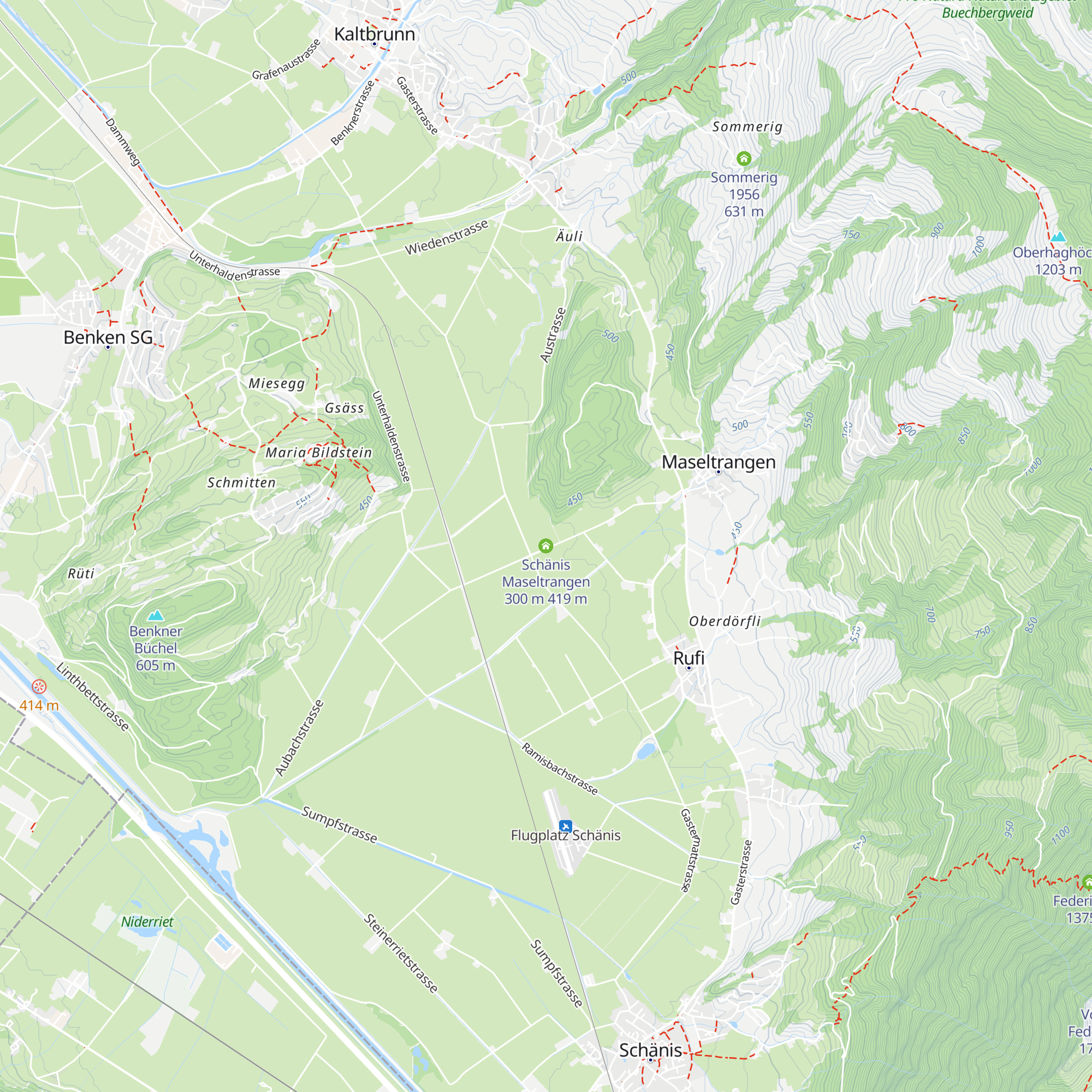Schänis Maseltrangen 300 m map