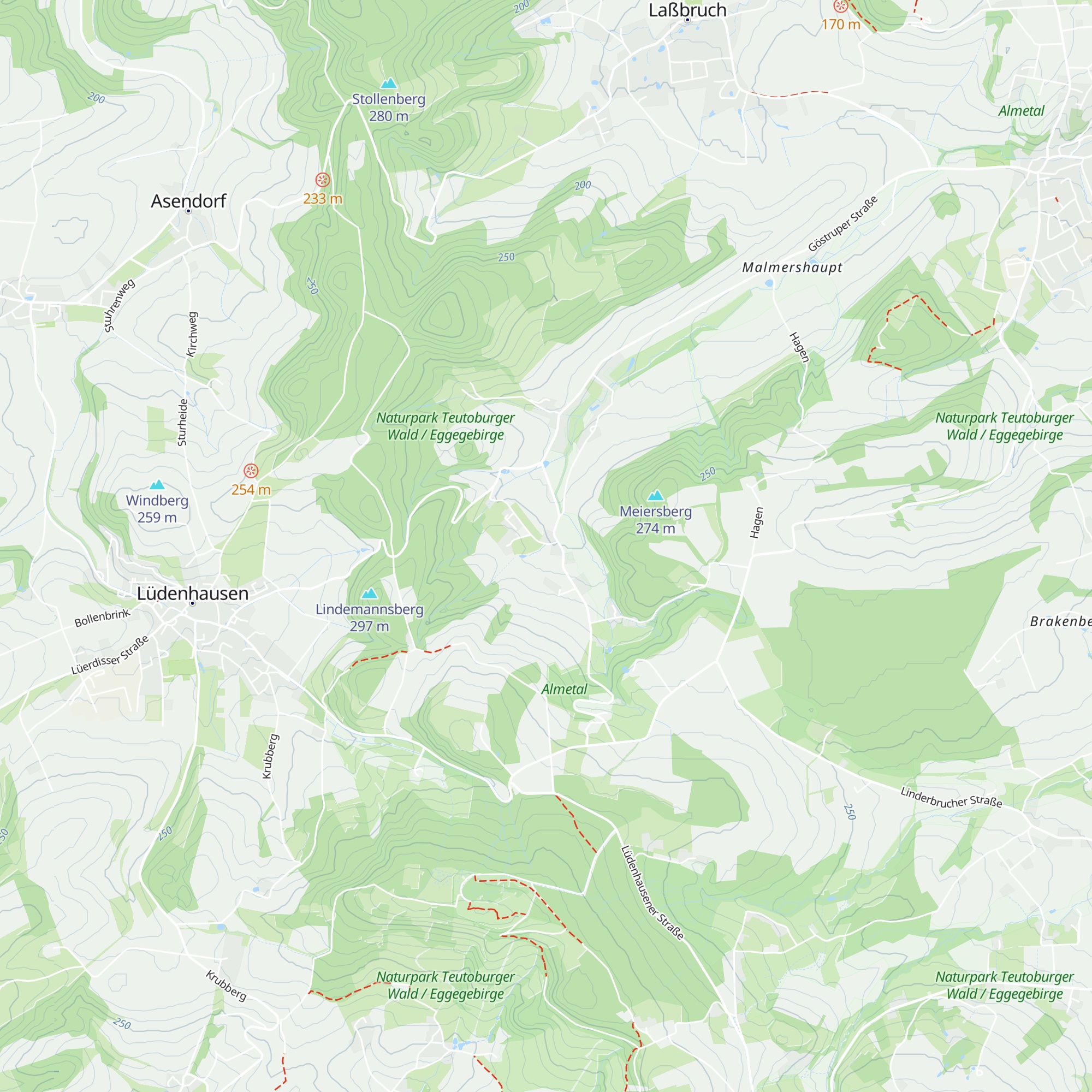 Hüttenhau map
