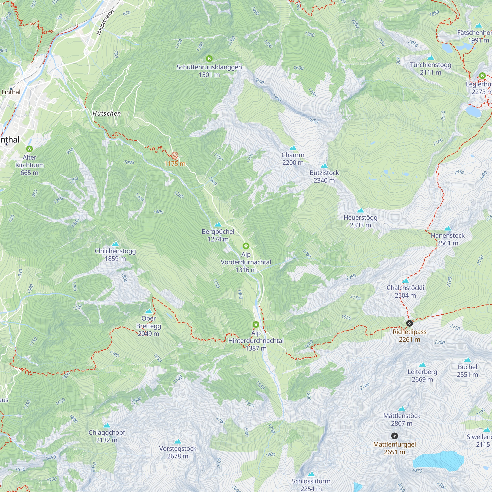 Alp Vorderdurnachtal map