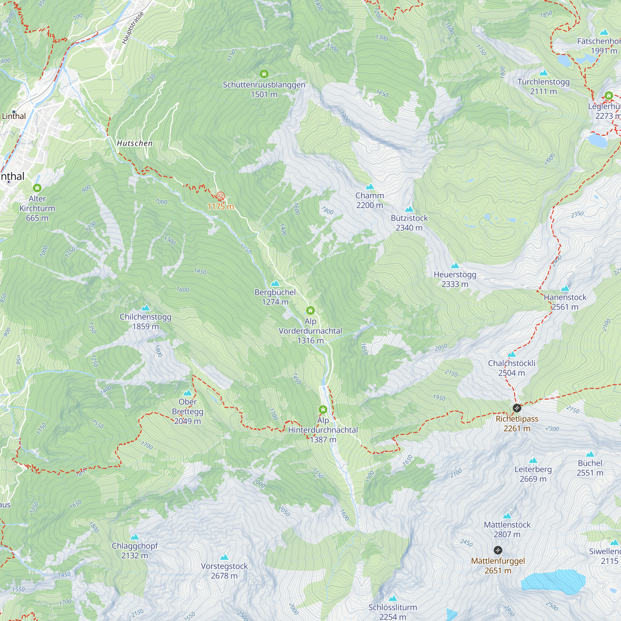 Alp Vorderdurnachtal map