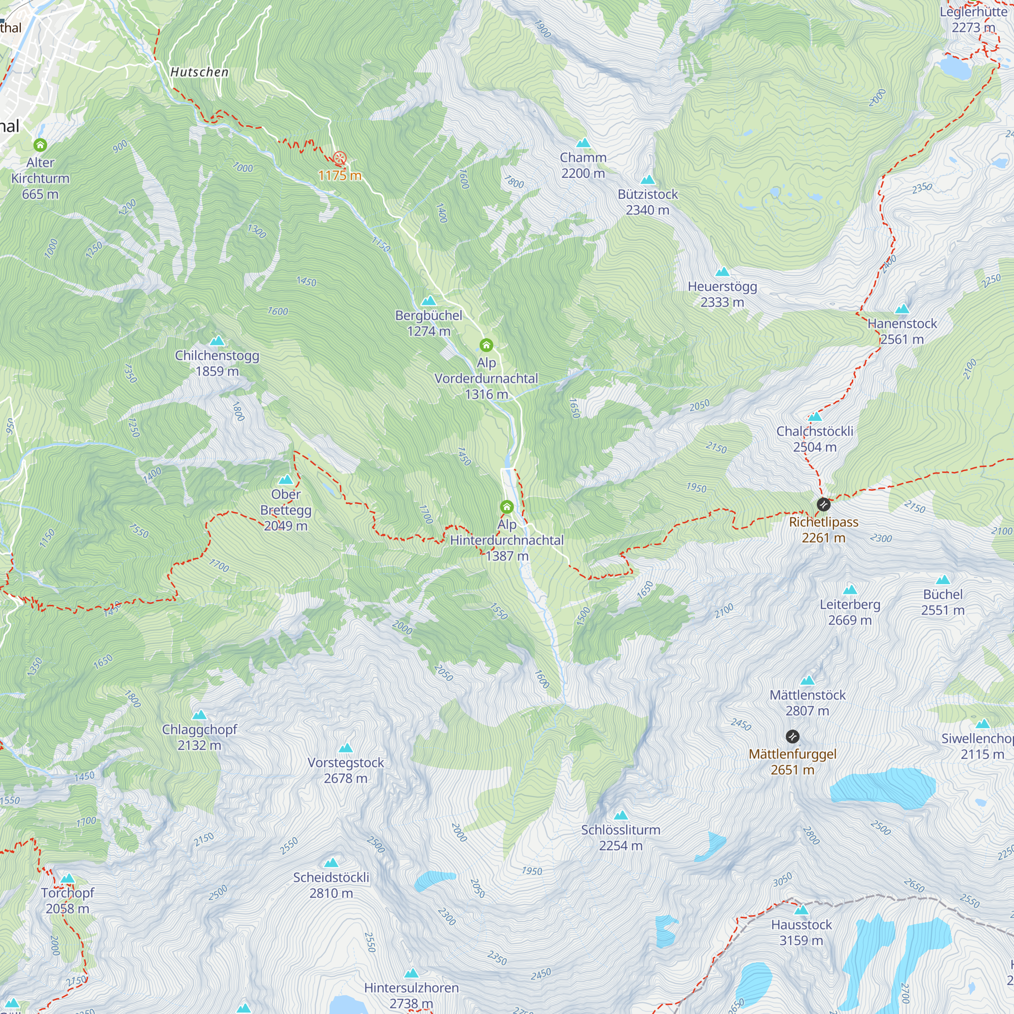Alp Hinterdurchnachtal map