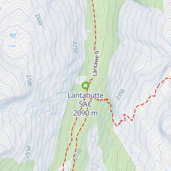 Map of Läntahütte SAC