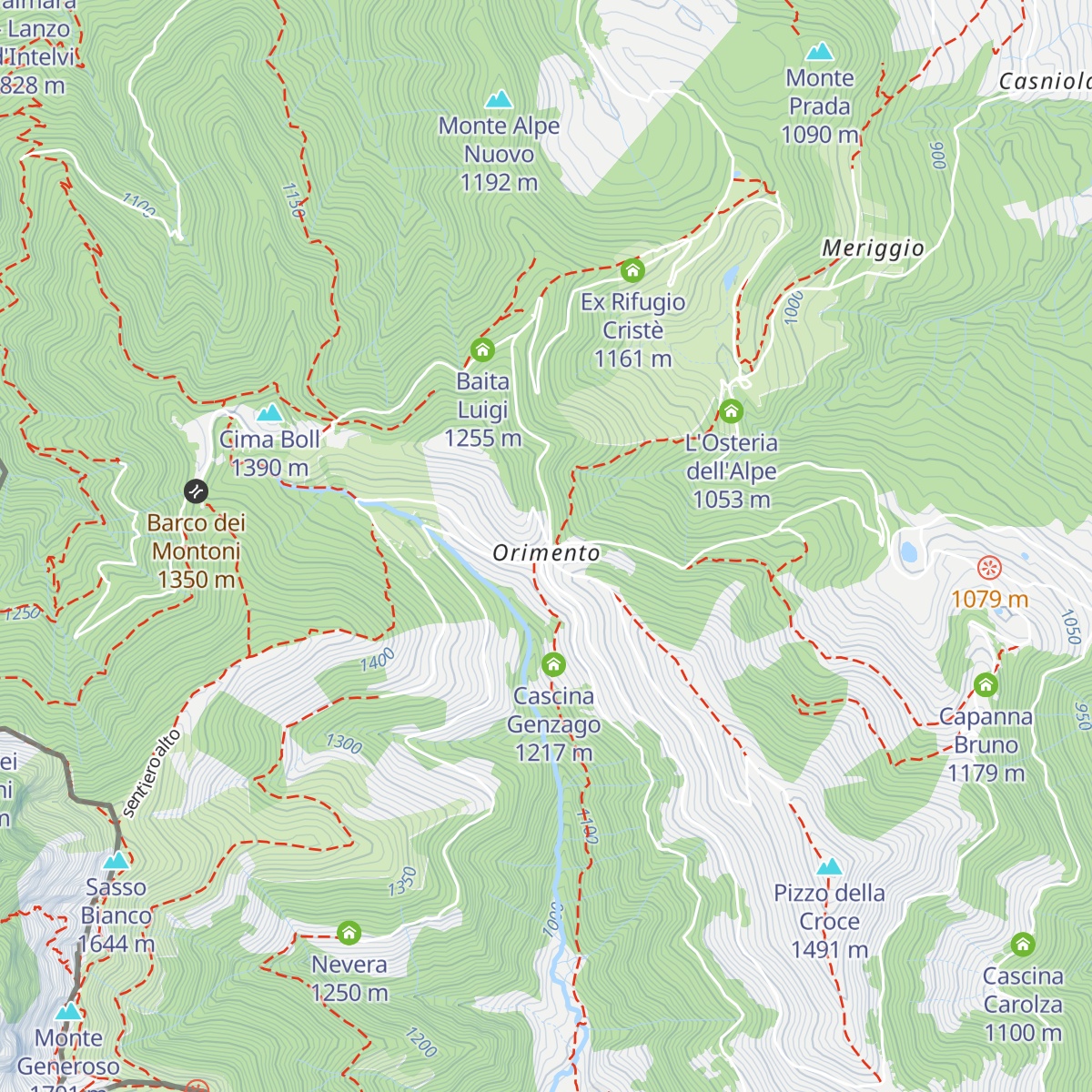 Baita di Orimento map