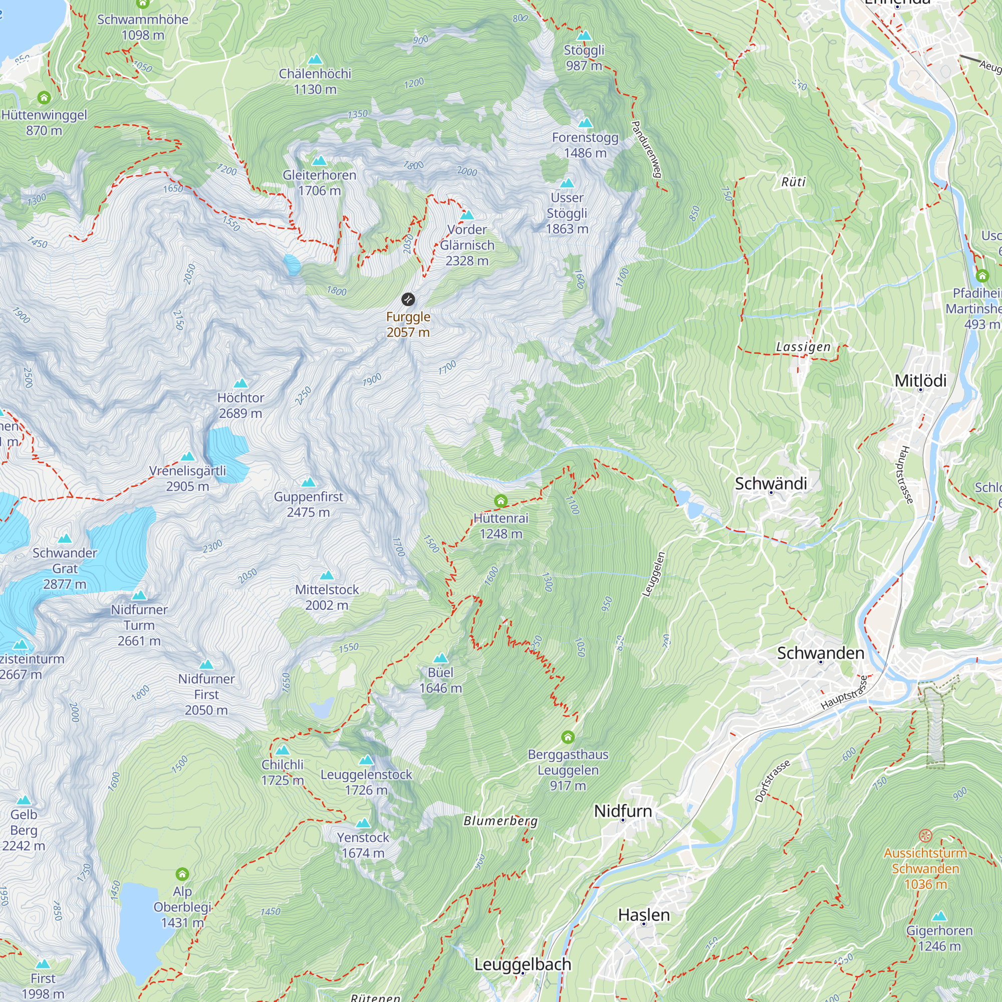 Hüttenrai map
