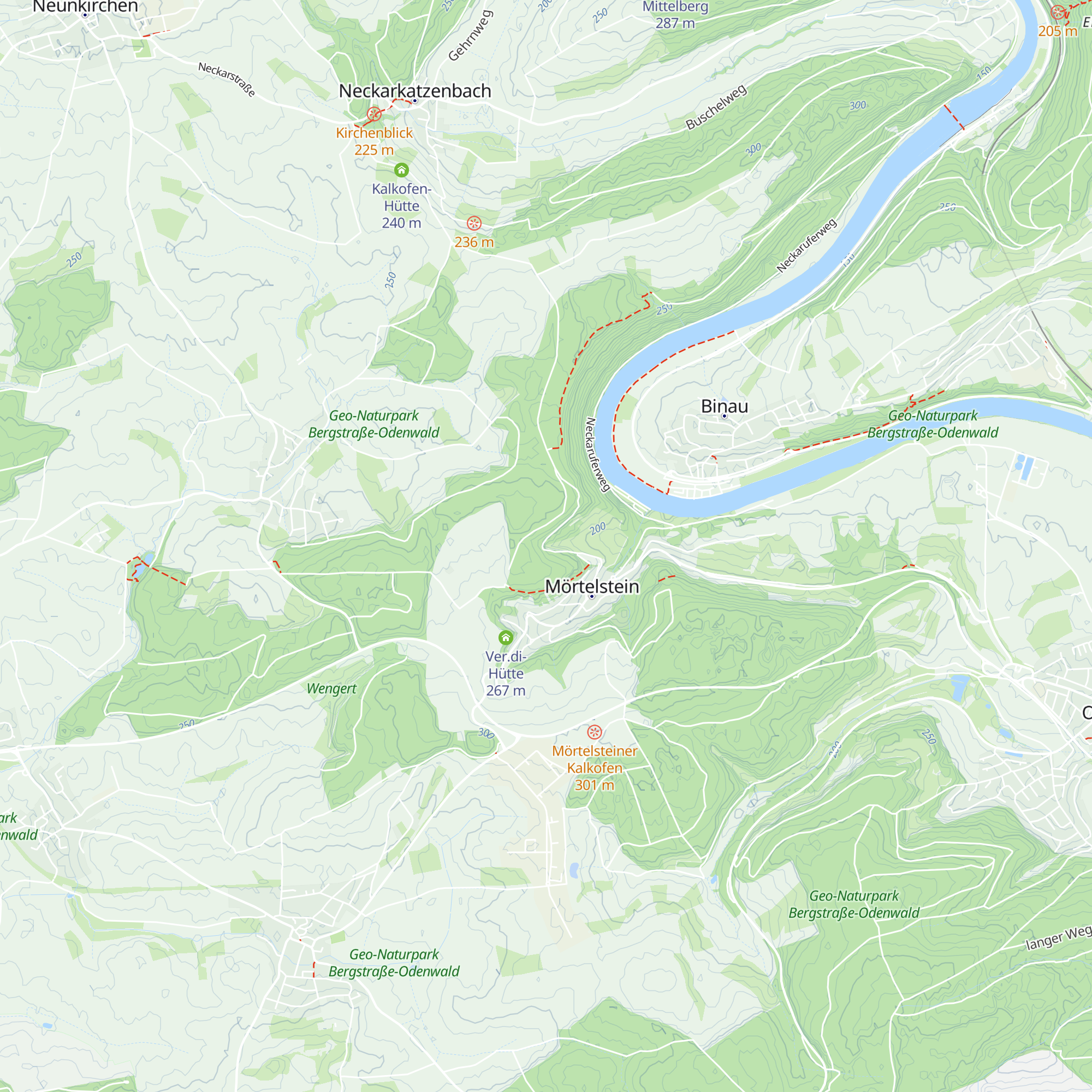 Waldhütte Mörtelstein map