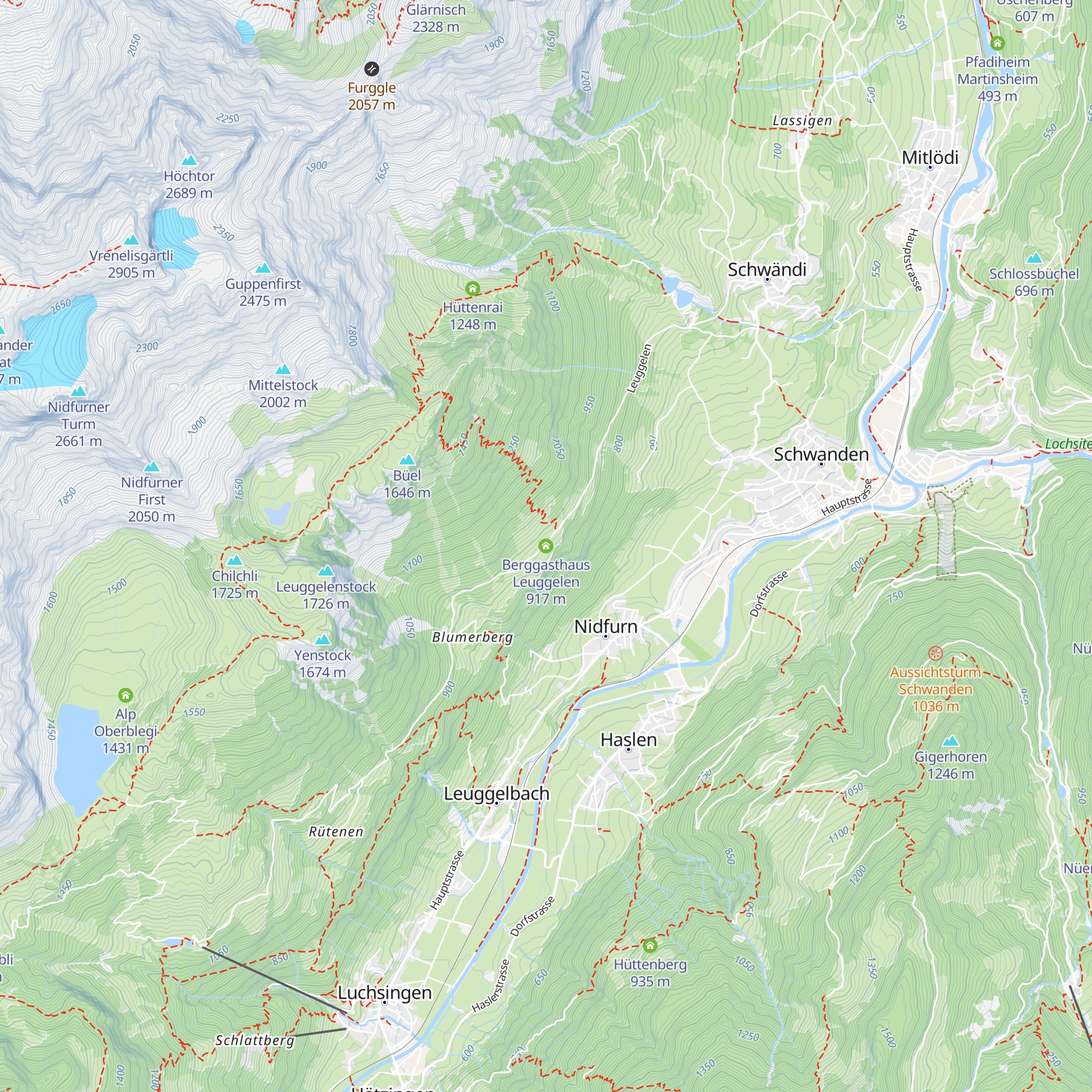 Berggasthaus Leuggelen map