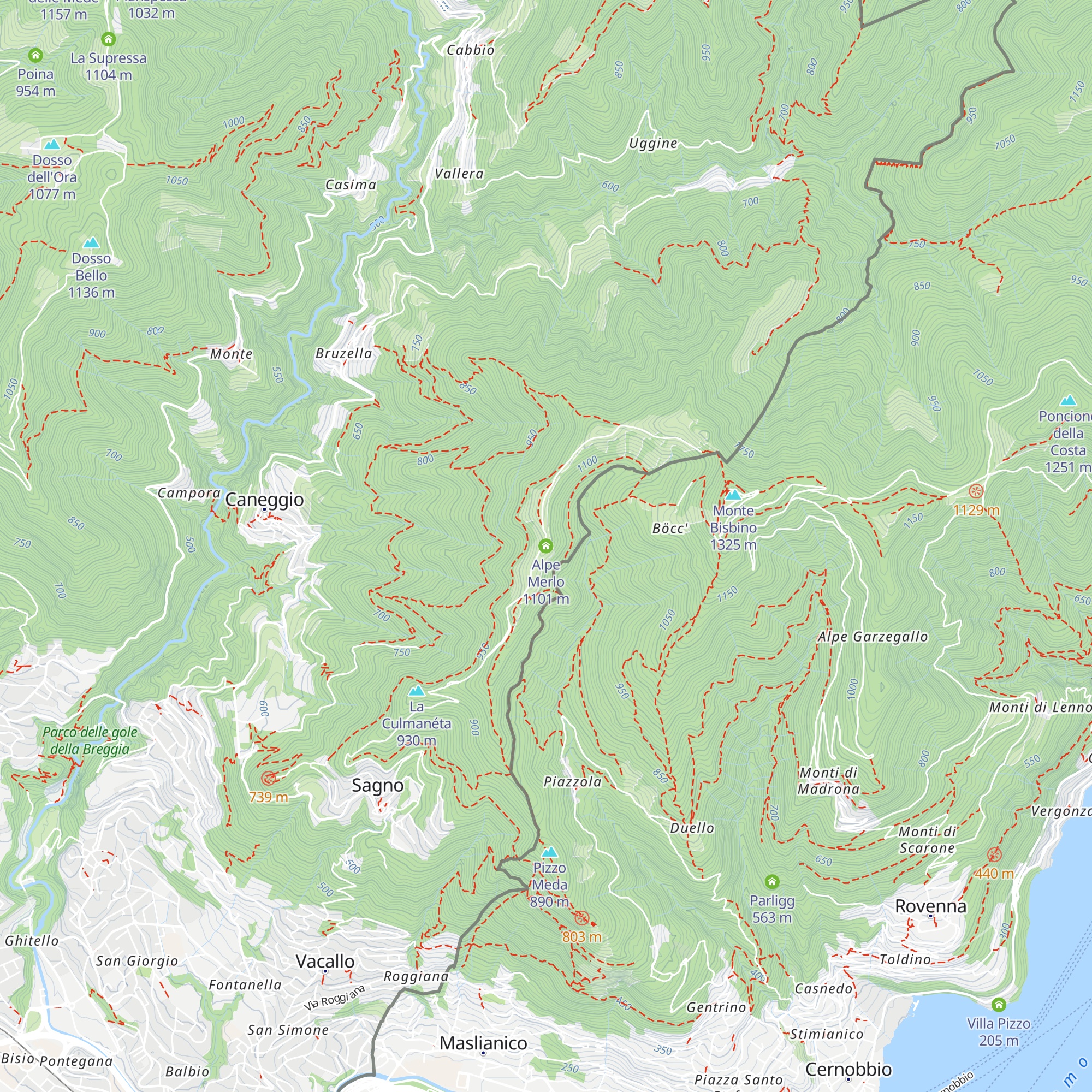 Alpe Merlo map