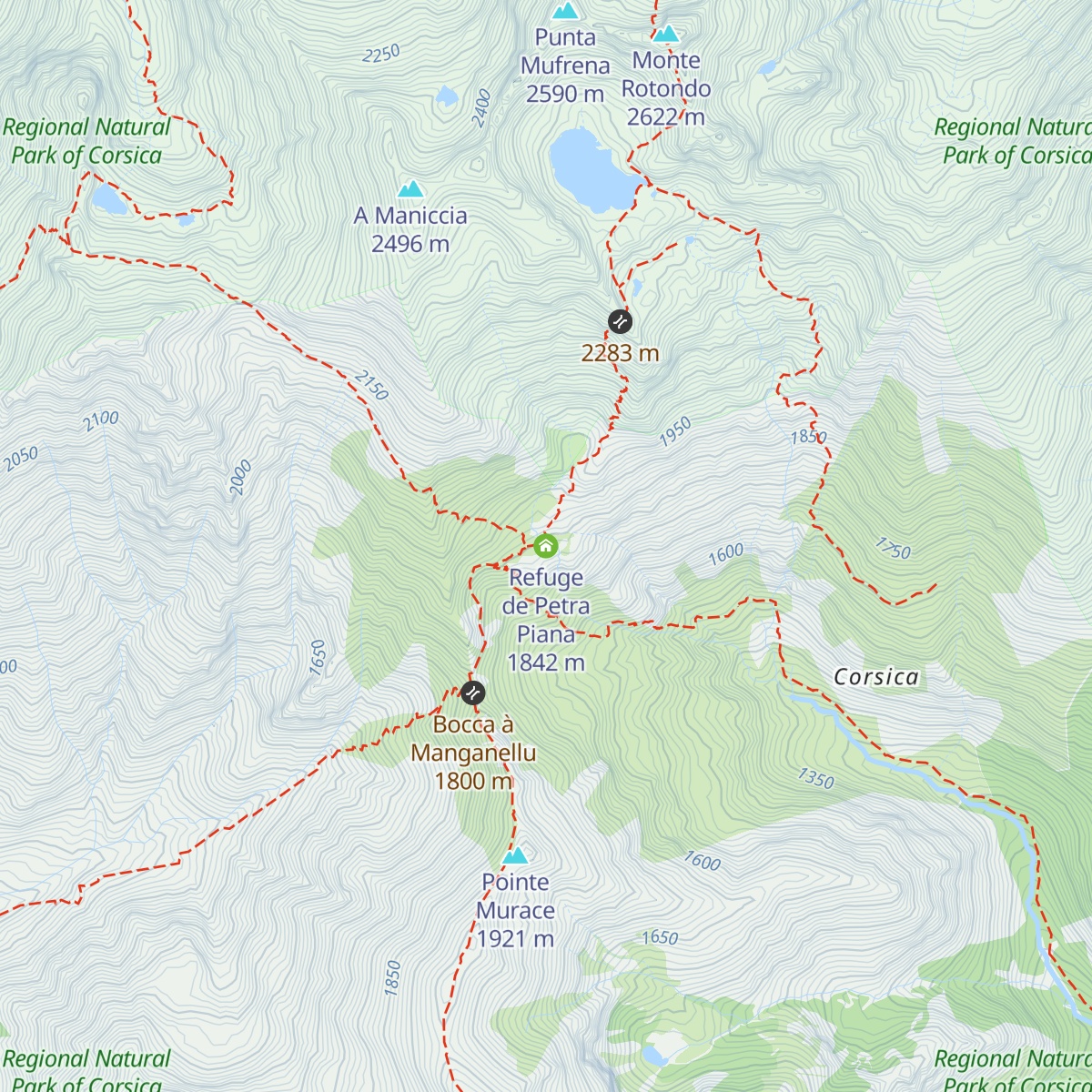 Refuge de Petra Piana map