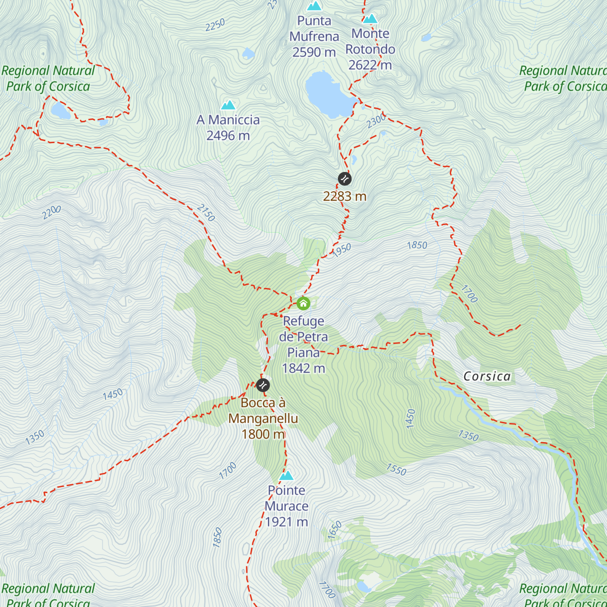Refuge de Petra Piana map