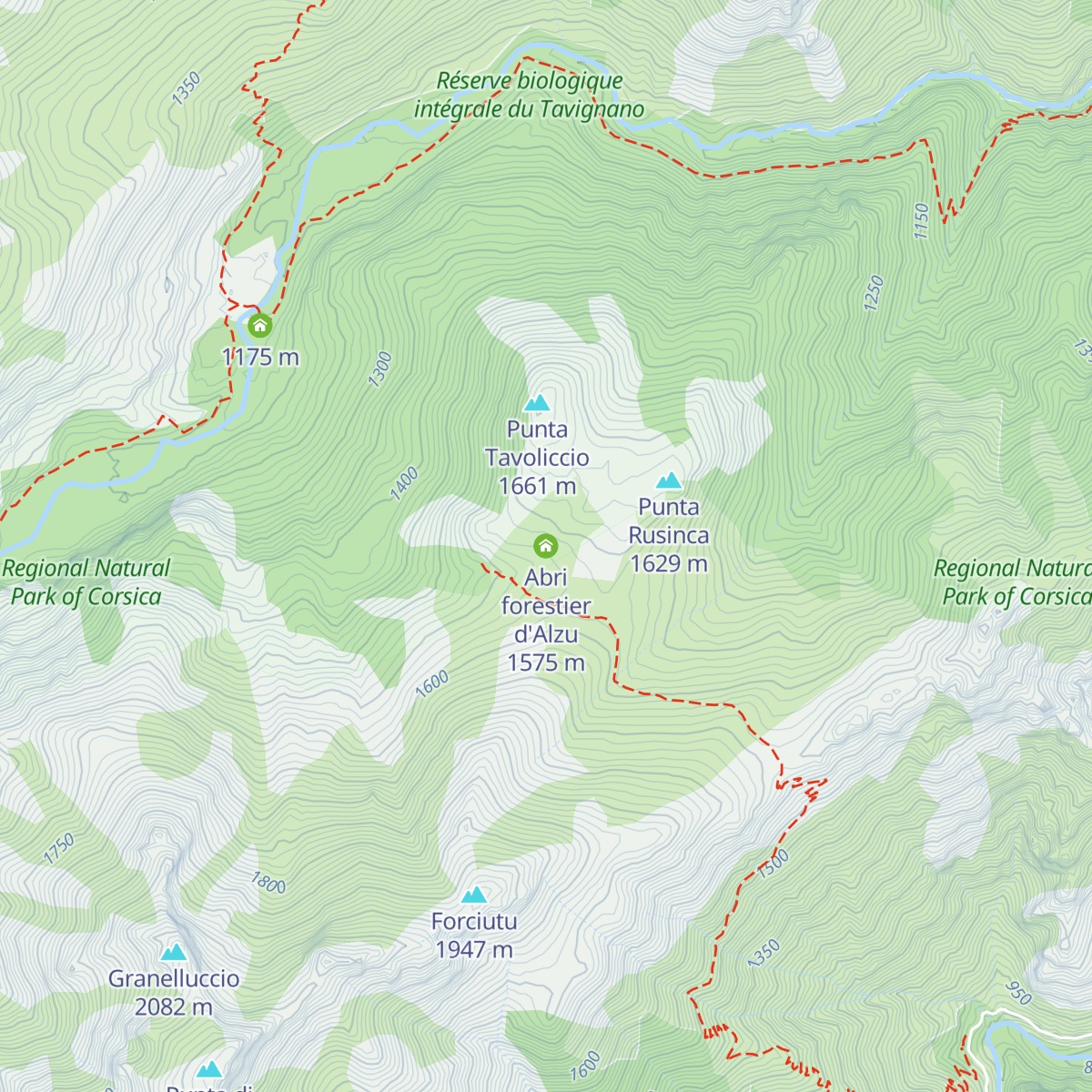Abri forestier d'Alzu map