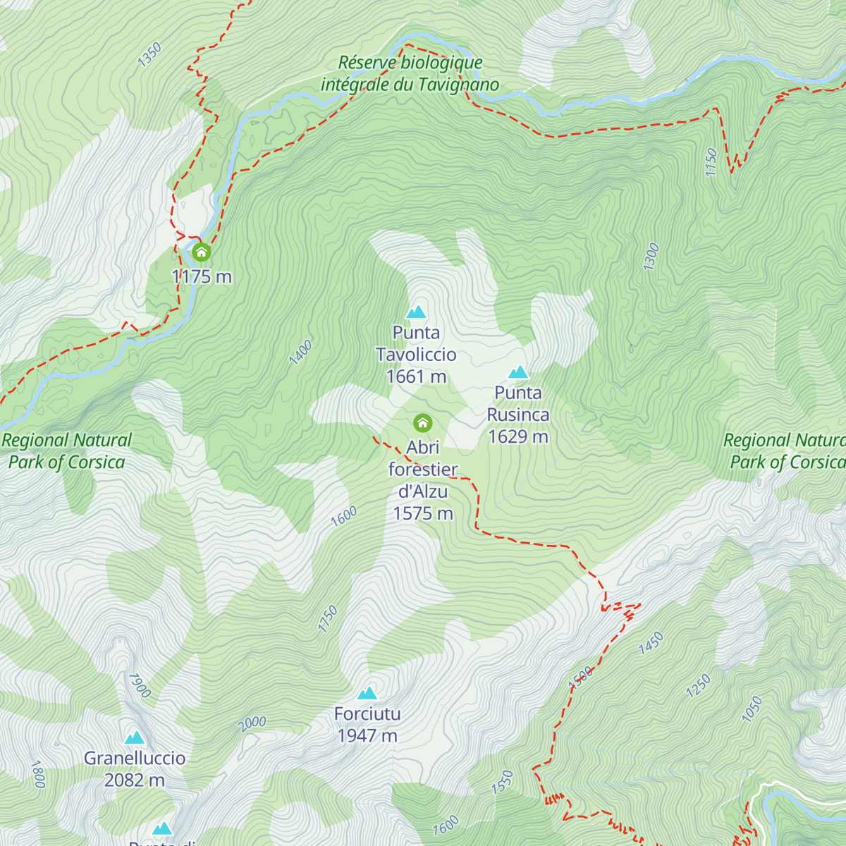 Abri forestier d'Alzu map